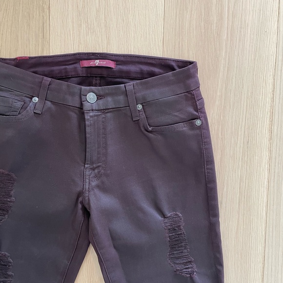 7 For All Mankind Coated Ankle Skinny Jeans - Picture 2 of 8